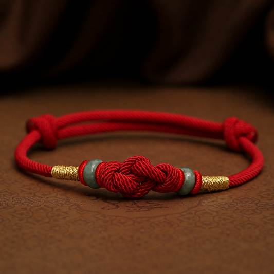 Red String Jade Fortune Knot Couple Bracelet