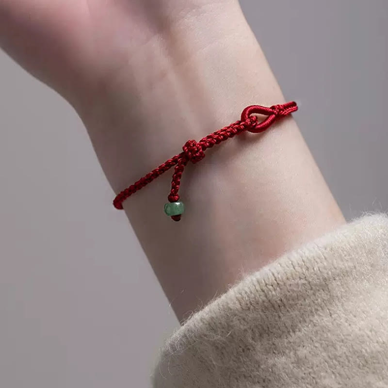 Sacred Orient  Red String Jade Connection Bracelet Bracelet BS Darkred String 20cm