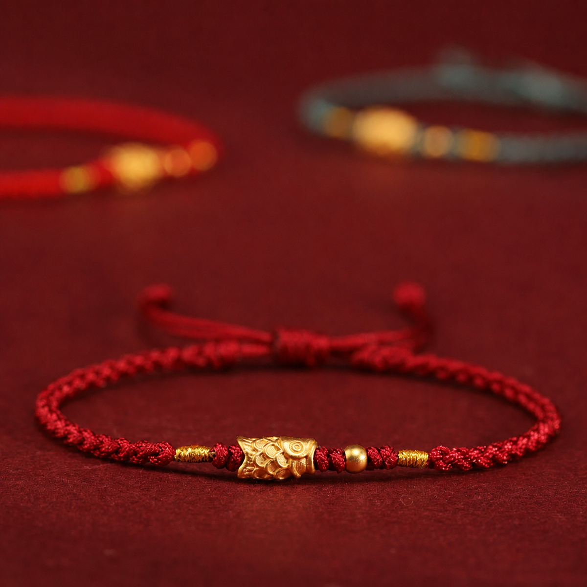 Sacred Orient 999 Fine Gold Koi Fish Red Cord Bracelet – product image 7