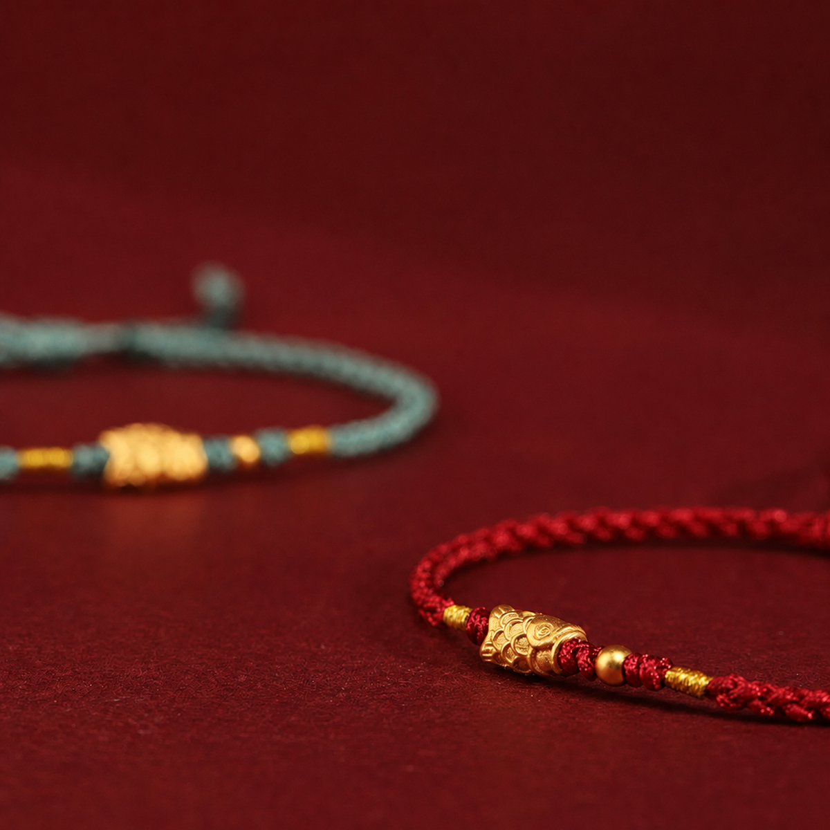 Sacred Orient 999 Fine Gold Koi Fish Red Cord Bracelet – product image 8