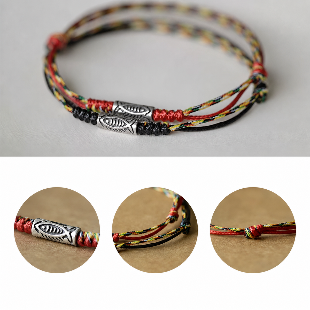 Sacred Orient S925 Sterling Silver Koi Braided Bracelet