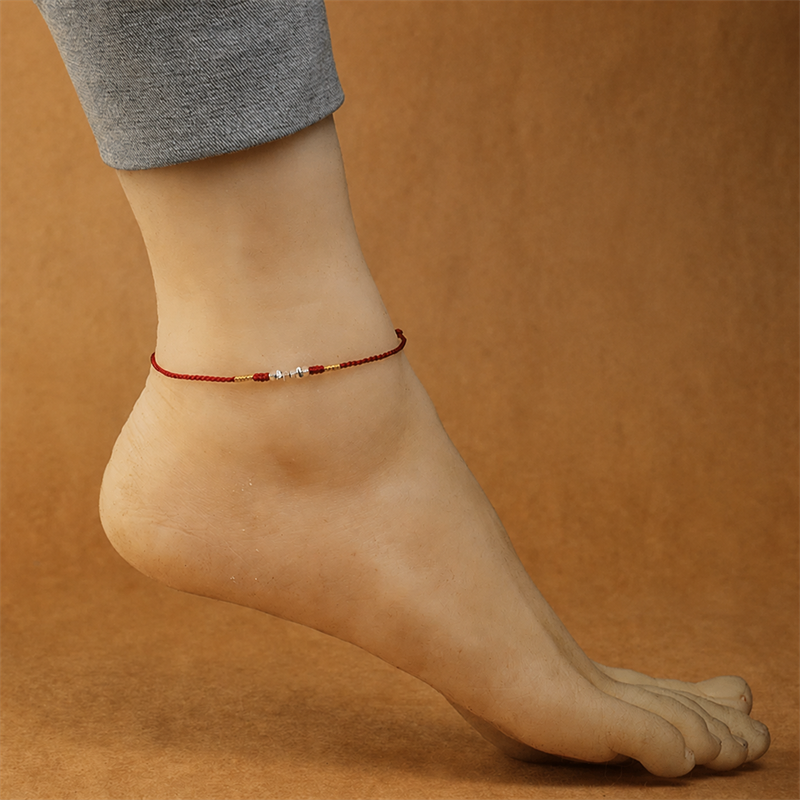 Sacred Orient 925 Sterling Silver Bead Braided Cord Bracelet & Anklet – product image 3