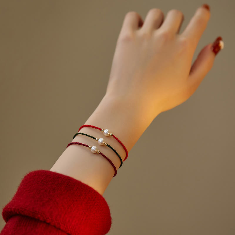 Sacred Orient Natural Pearl Bead Braided String Bracelet – product image 3
