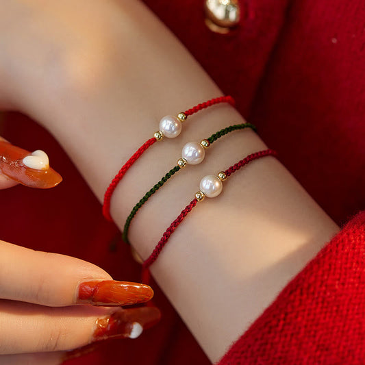 Sacred Orient Natural Pearl Bead Braided String Bracelet – product image 2