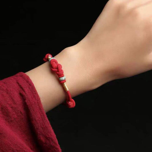 Sacred Orient Red String Jade Chinese Knot Braided Bracelet – product image 2