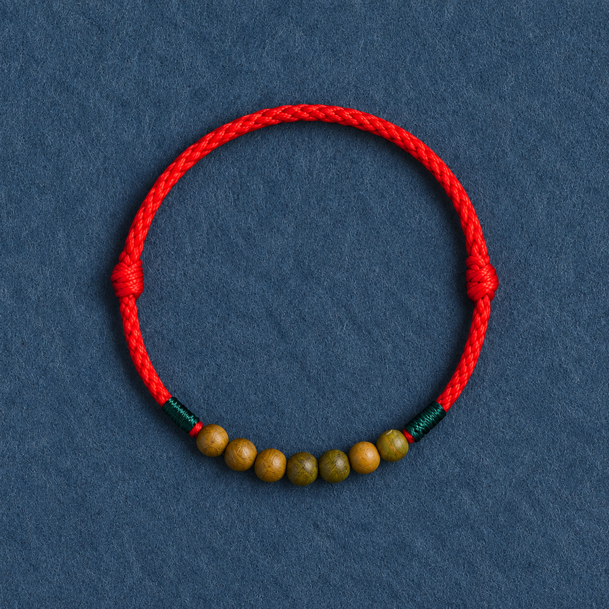 Natural Green Sandalwood Red String Bracelet