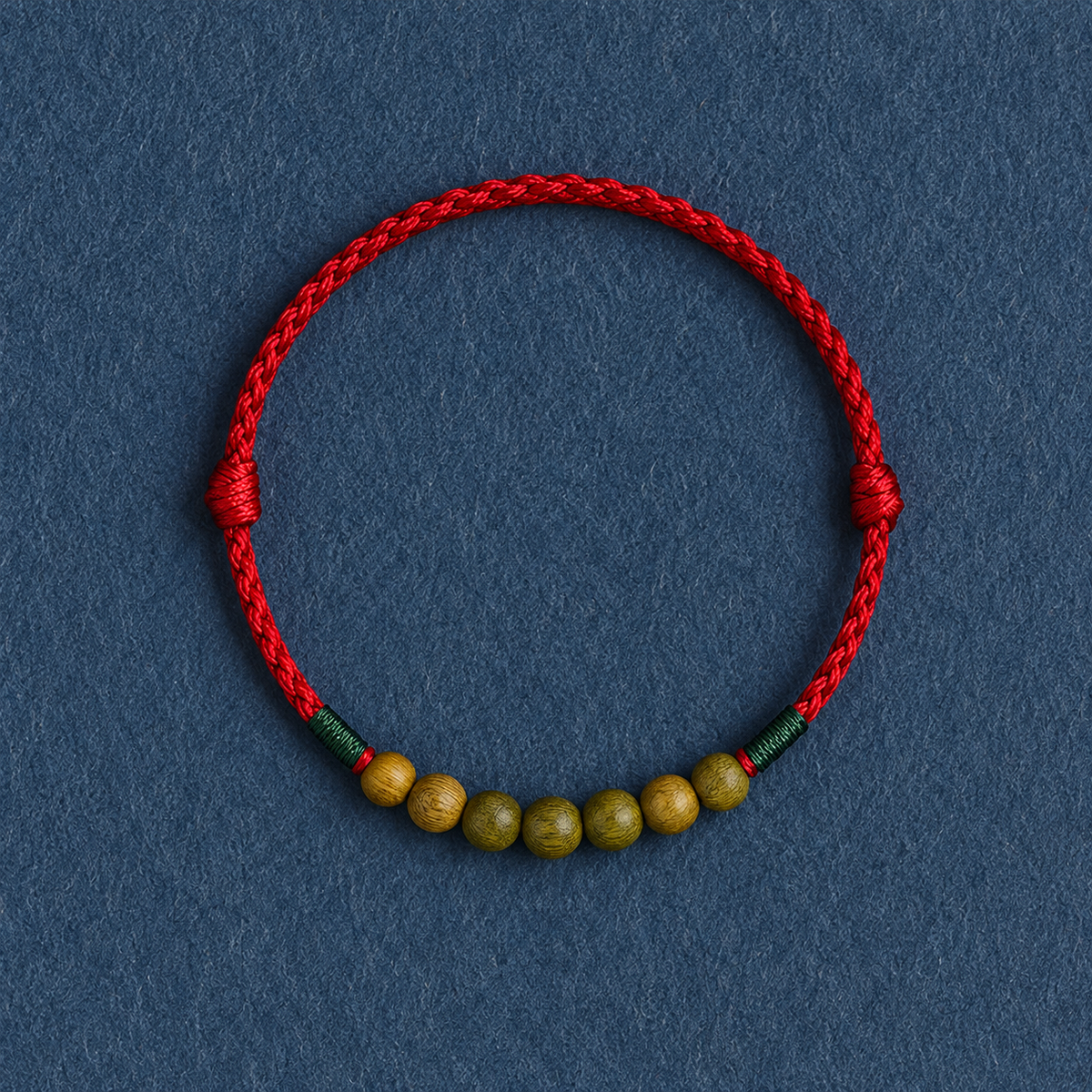 Natural Green Sandalwood Red String Bracelet