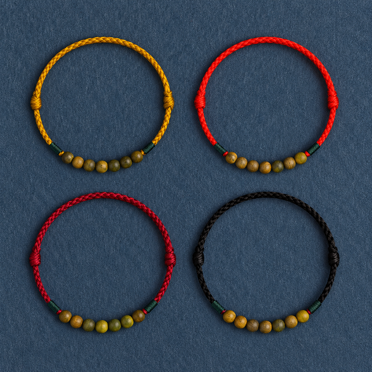 Natural Green Sandalwood Red String Bracelet