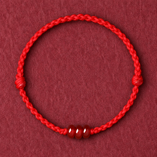 Year of the Horse Mount Putuo Agate Red String Bracelet & Anklet