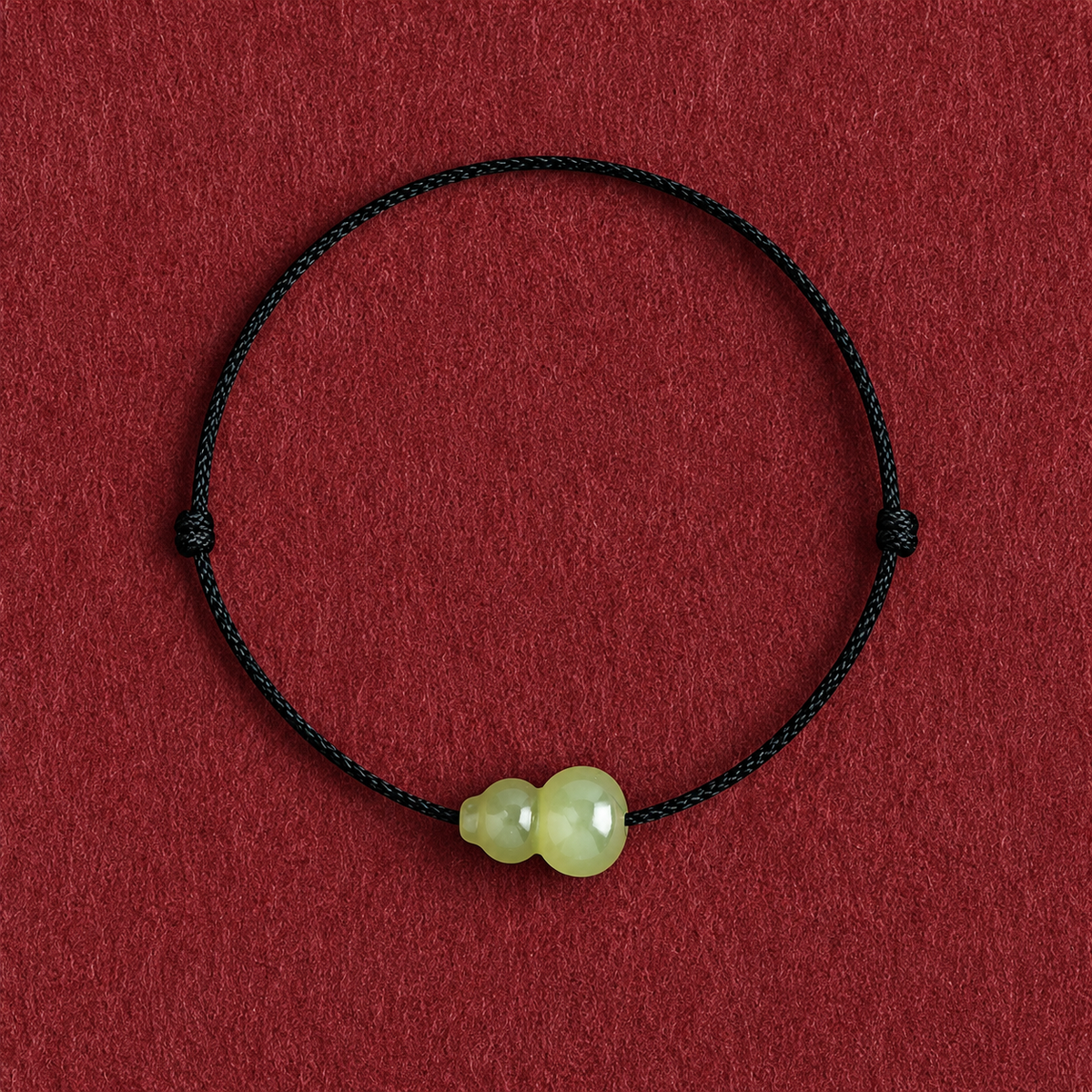 Hetian Jade Gourd Charm Red String Bracelet