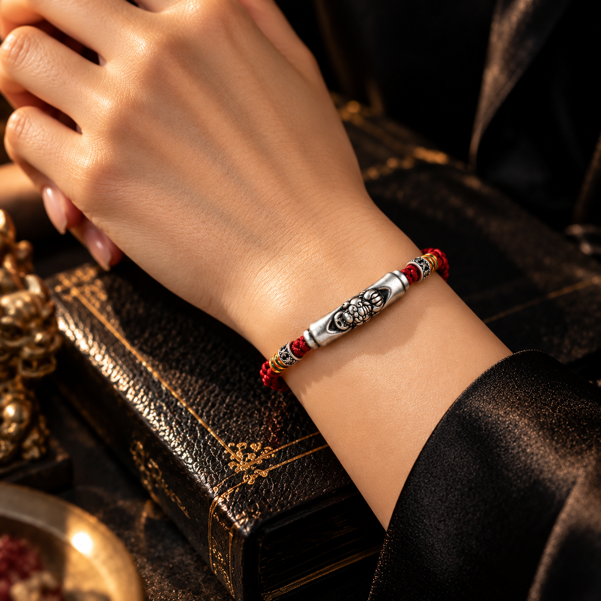 Mount Putuo S999 Fine Silver Pixiu Braided Bracelet & Anklet