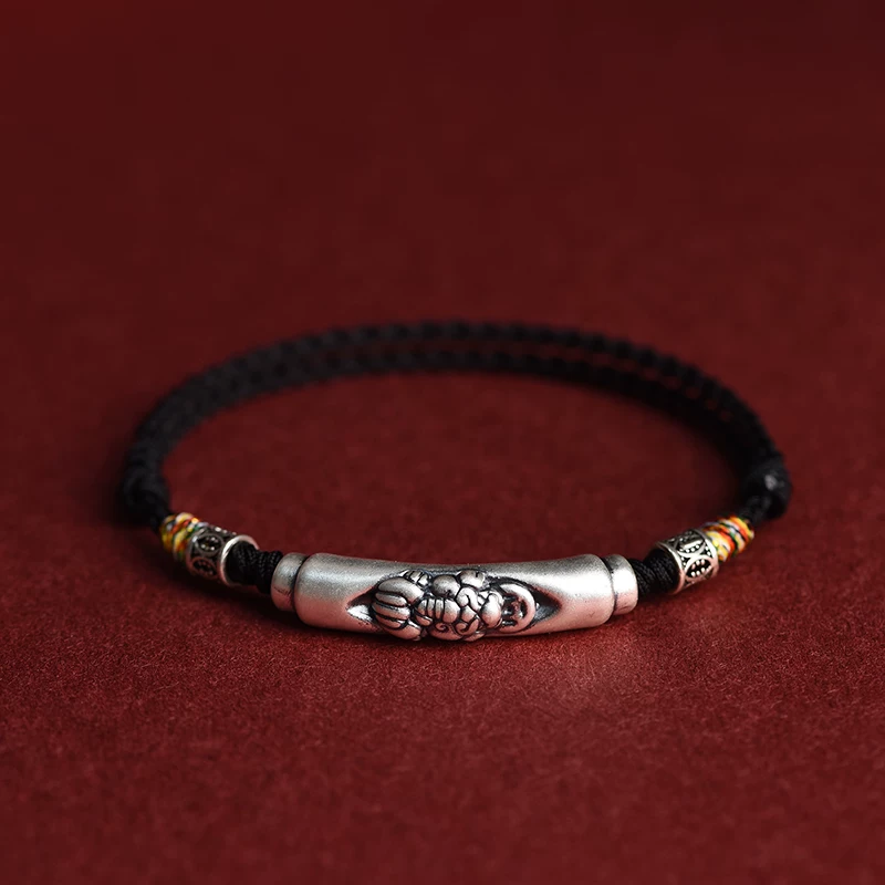 Mount Putuo S999 Fine Silver Pixiu Braided Bracelet & Anklet