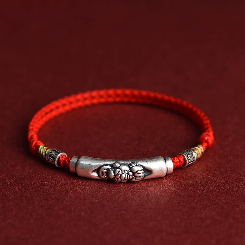 Mount Putuo S999 Fine Silver Pixiu Braided Bracelet & Anklet