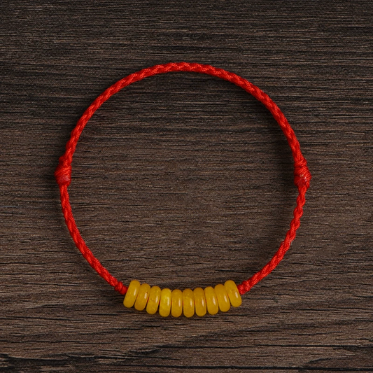 Natural Yellow Agate Red String Bracelet