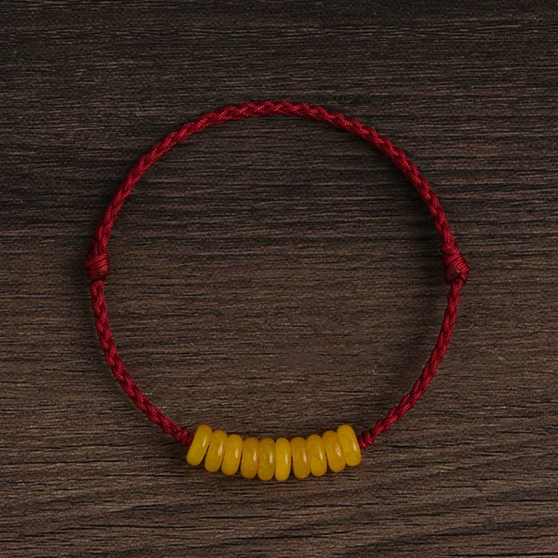Natural Yellow Agate Red String Bracelet