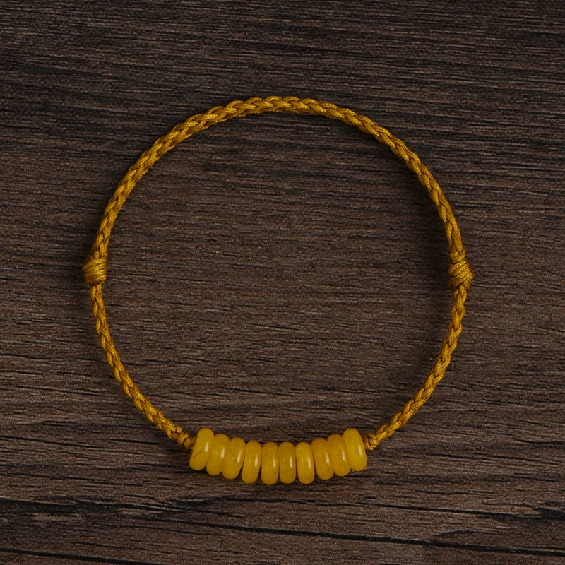 Natural Yellow Agate Red String Bracelet