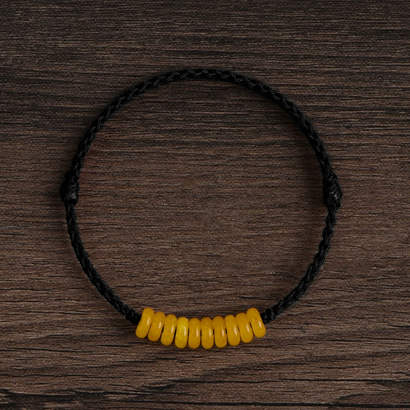 Natural Yellow Agate Red String Bracelet