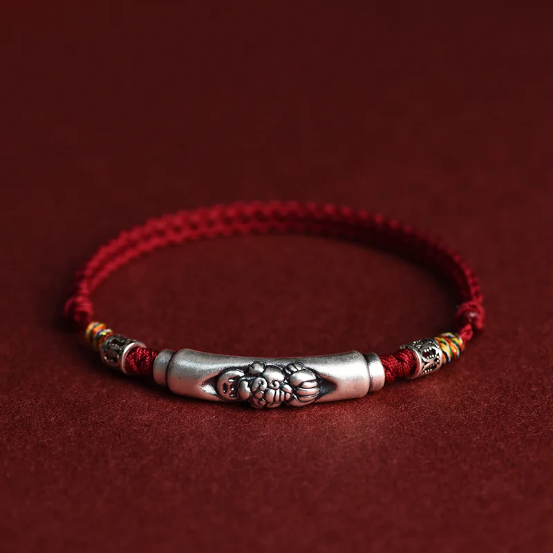 Mount Putuo S999 Fine Silver Pixiu Braided Bracelet & Anklet