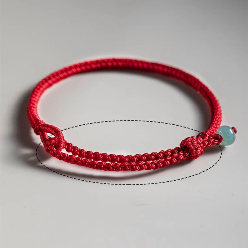 Sacred Orient  Red String Jade Connection Bracelet Bracelet BS Darkred String 20cm