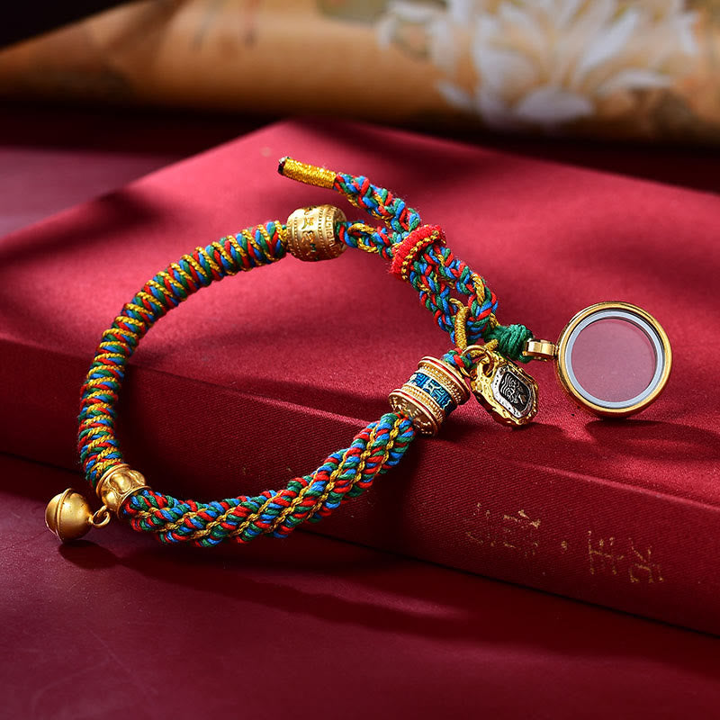 Multicolored bracelet with Ghau prayer box