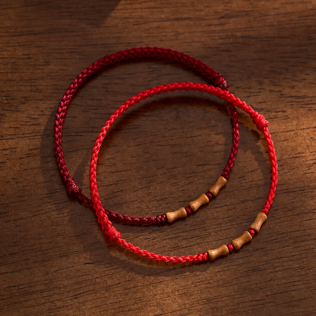 Bamboo Knot Red Cord Bracelet – Adjustable Unisex