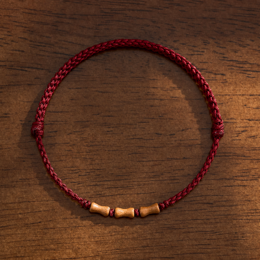 Bamboo Knot Red Cord Bracelet – Adjustable Unisex