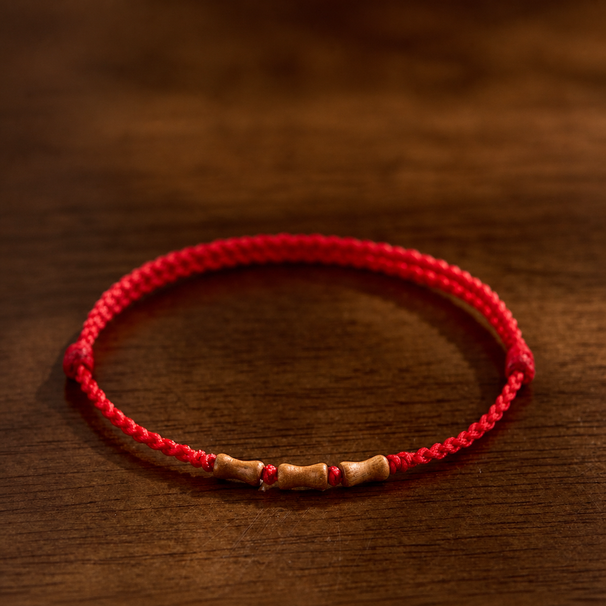 Bamboo Knot Red Cord Bracelet – Adjustable Unisex