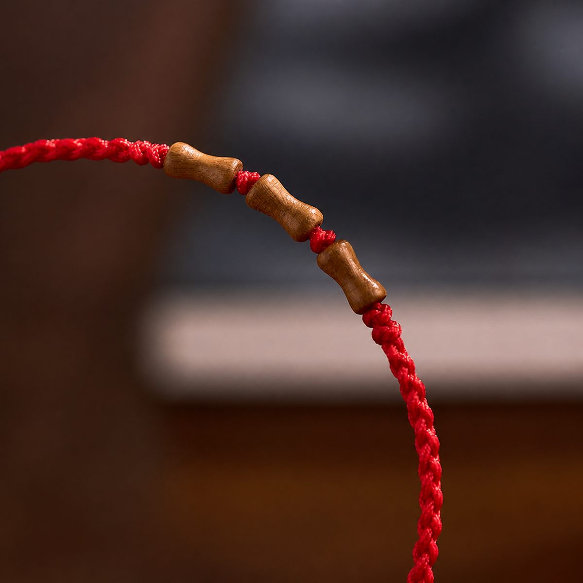 Bamboo Knot Red Cord Bracelet – Adjustable Unisex
