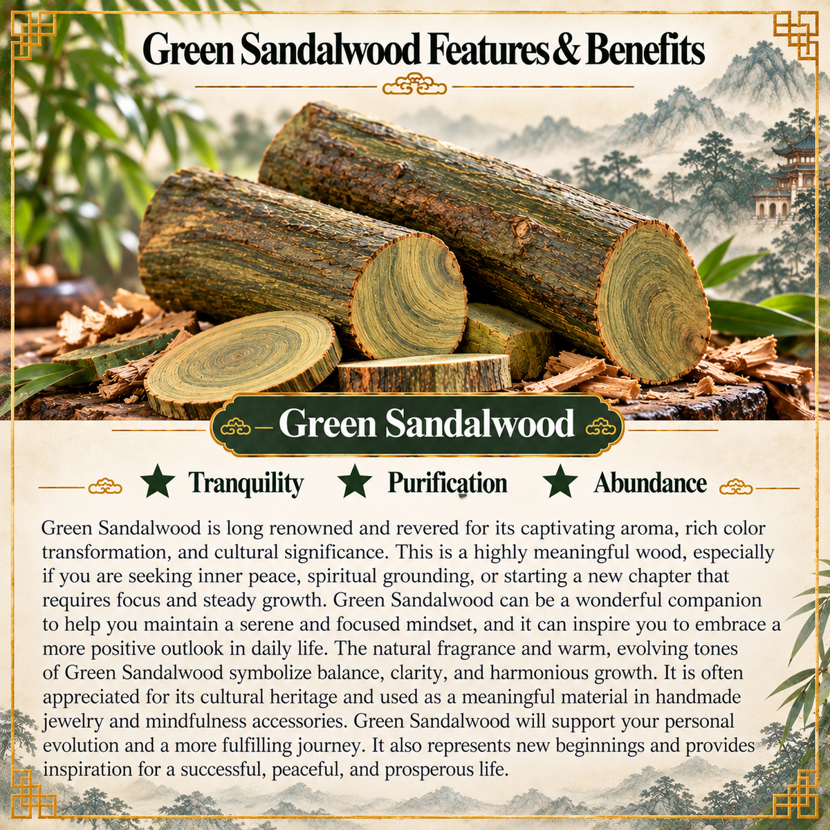 Natural Green Sandalwood Red String Bracelet
