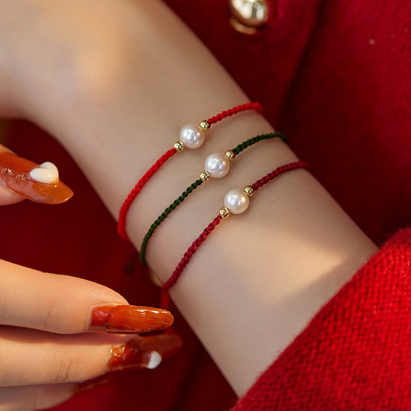 Sacred Orient Natural Pearl Bead Braided String Bracelet – product image 6