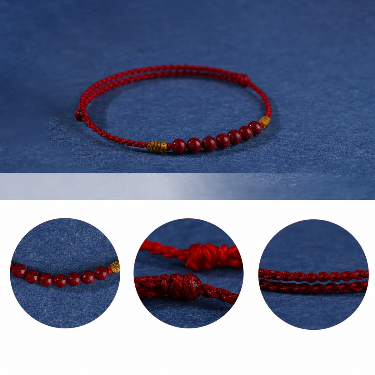 Sacred Orient Cinnabar Bead Red String Bracelet