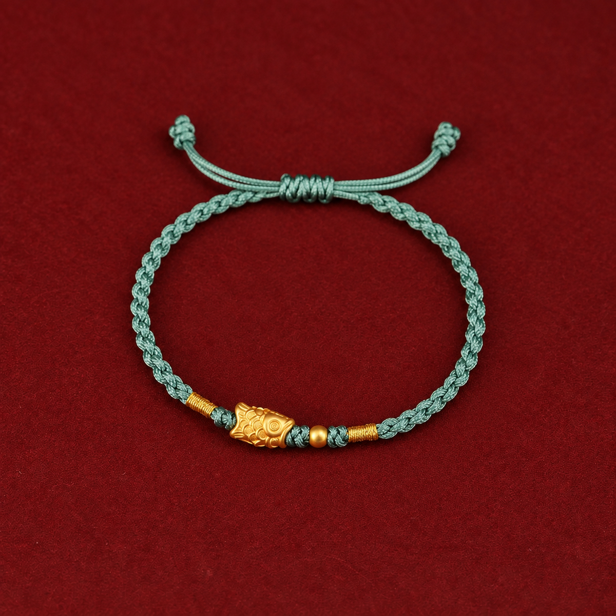 Sacred Orient 999 Fine Gold Koi Fish Red Cord Bracelet – product image 6