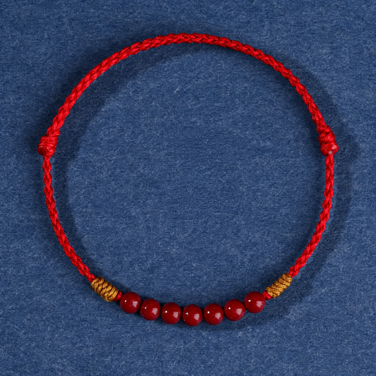 Sacred Orient Cinnabar Bead Red String Bracelet